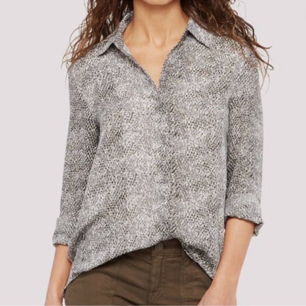 BB Dakota Born to Be Wild Snake Print Button Down Blouse Size Large